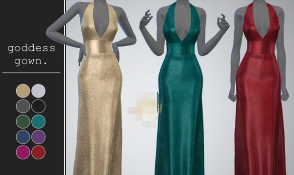 模拟人生4女性闪亮修长晚礼服MOD v2.45