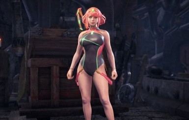 怪物猎人世界冰原异度之刃2焰乳胶泳装MOD v2.64