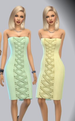 模拟人生4交叉条纹女性连衣裙MOD v1.34