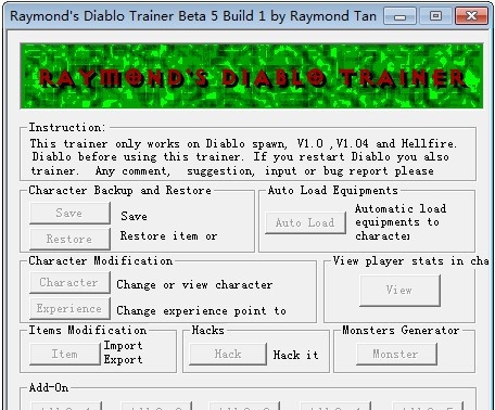 Raymonds Diablo Trainer v58