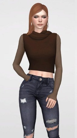 模拟人生4女款时尚秋季连帽衫MOD v1.63