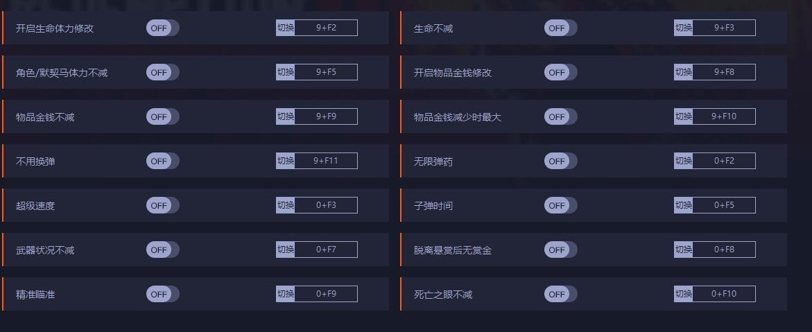 荒野大镖客2十二项修改器 v1311.23.7