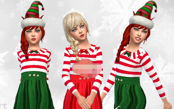 模拟人生4女孩圣诞节精灵服装MOD v2.74