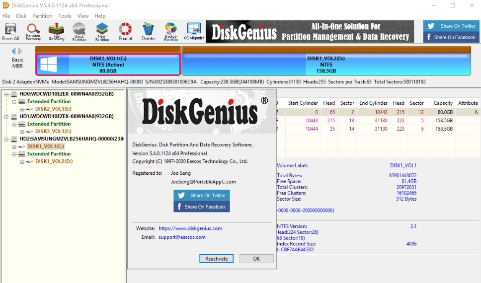 DiskGenius Pro专业版(附有效KEY) v5.4.0.1132