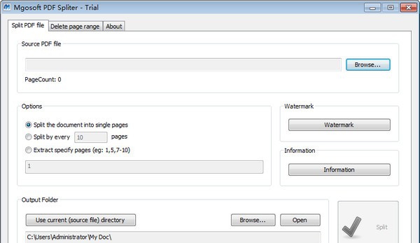 Mgosoft PDF Spliter(PDF分割器) v9.4.7