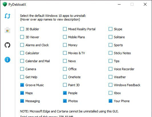 PyDebloatX(卸载win10默认应用) v1.8.5