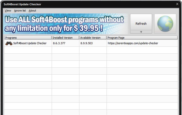 Soft4Boost Update Checker(应用程序更新软件) v7.6.9.810