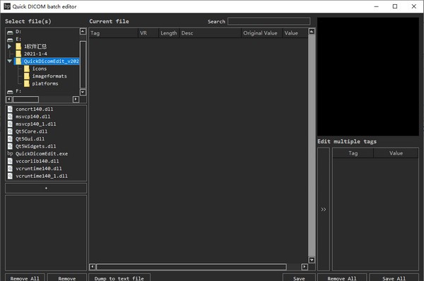 Quick Dicom batch editor(DICOM标签浏览编辑器) v20210109
