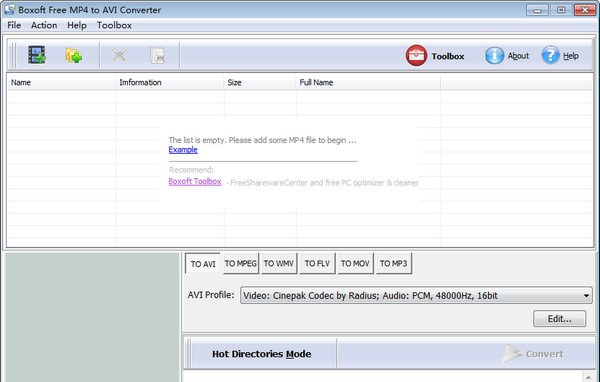Boxoft free MP4 to AVI Converter( MP4转AVI转换器) v1.6