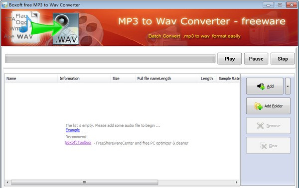 Boxoft MP3 to WAV Converter(MP3转WAV转换器) v1.2.0.5