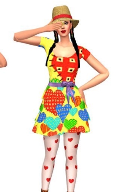 模拟人生4彩色爱心可爱长裙MOD v3.89