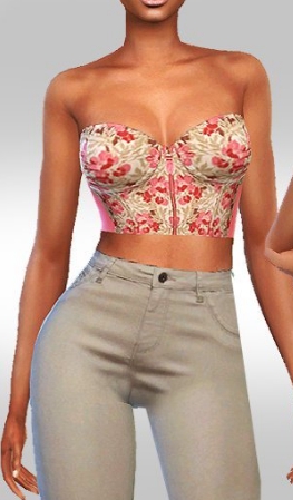 模拟人生4高腰牛仔裤时尚紧身胸衣MOD v3.13