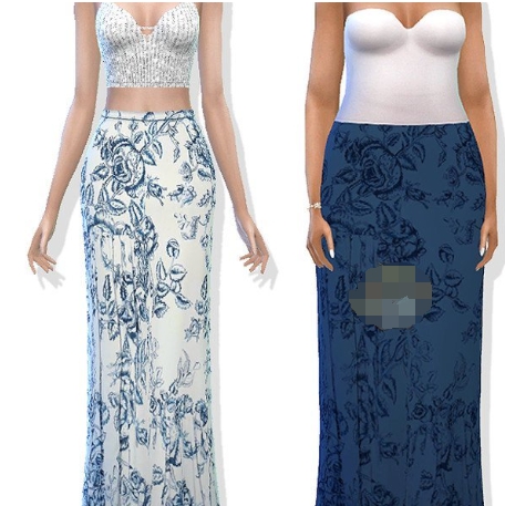 模拟人生4简洁的花卉长裙MOD v2.39