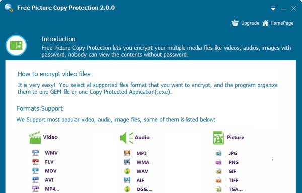 Free Picture Copy Protection(图片加密软件) v2.0.5