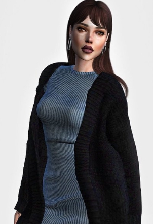 模拟人生4紧致女性条纹连衣裙MOD v2.81