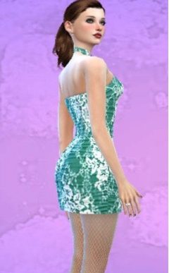 模拟人生4女性吊带清爽印花连衣裙MOD v3.72