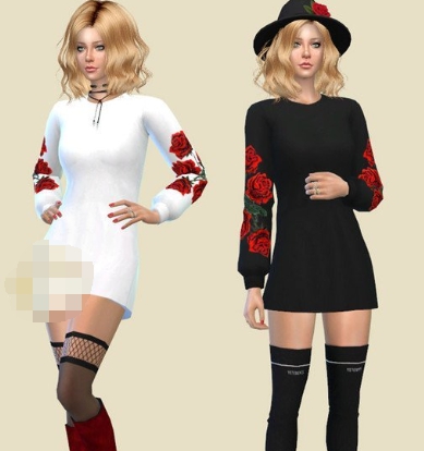 模拟人生4女性红玫瑰连衣裙MOD v2.39