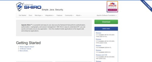 Apache Shiro(Java安全框架) v1.7.7