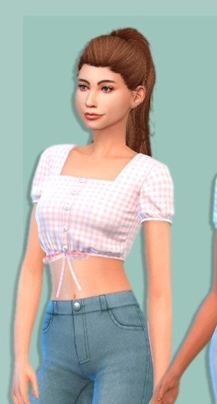 模拟人生4女性格子休闲上衣MOD v1.72