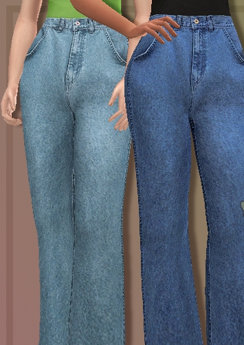 模拟人生4女性的休闲牛仔喇叭裤MOD v3.44