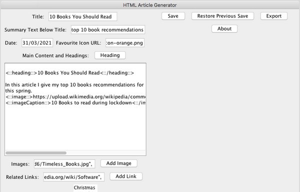 HTML Article Generator(文章生成工具) v1.5