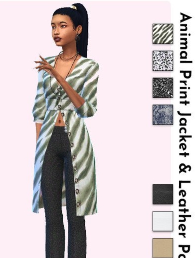 模拟人生4动物印花夹克和外套MOD v1.4