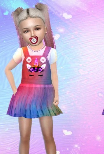 模拟人生4小女孩的彩色吊带连衣裙MOD v1.5