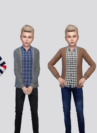 模拟人生4小男孩休闲开衫衬衫MOD v1.4