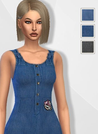 模拟人生4可爱的女性牛仔吊带连身裤MOD v1.5