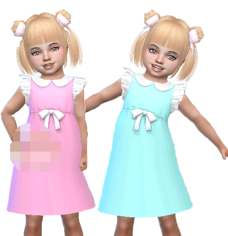 模拟人生4可爱花边蝴蝶结连衣裙MOD v1.6