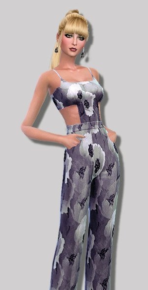 模拟人生4夏季印花蝴蝶结连身裤MOD v1.6