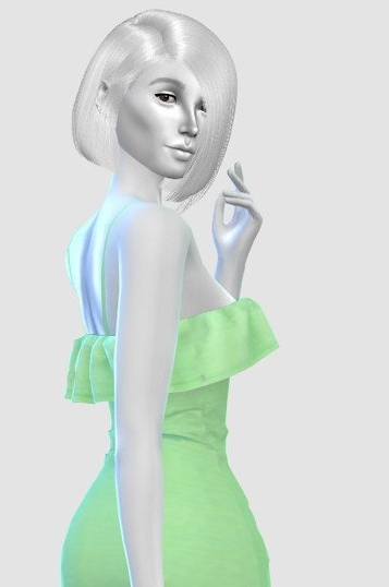模拟人生4吊带纯色花边连衣裙MOD v1.4