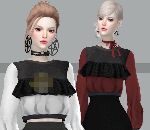 模拟人生4女性花边衬衫MOD v1.4