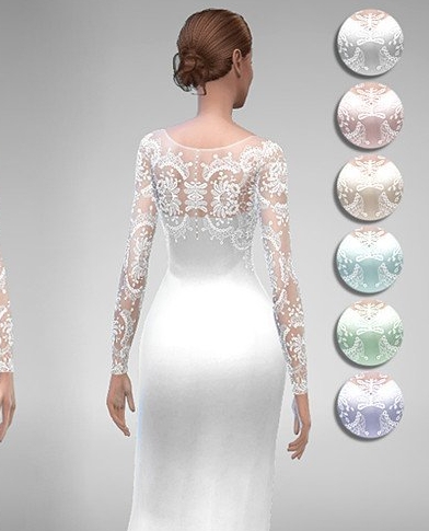 模拟人生4白色的蕾丝礼服MOD v1.4