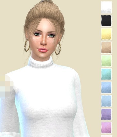 模拟人生4女性露腹纯色毛衣MOD v1.6