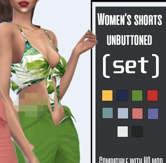 模拟人生4女性未系扣短裤MOD v1.7