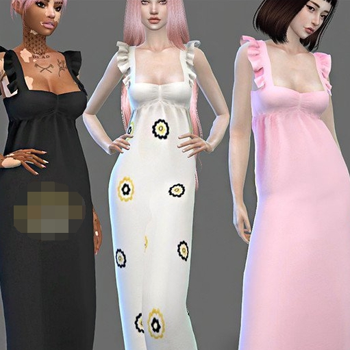 模拟人生4瘦身花边吊带连衣裙MOD v1.4