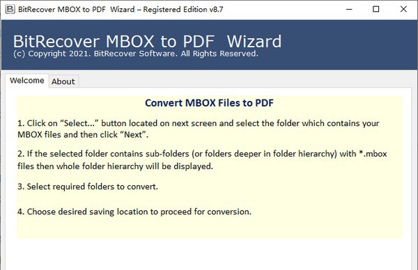 BitRecover MBOX to PDF Wizard(文件格式转换工具) v8.12
