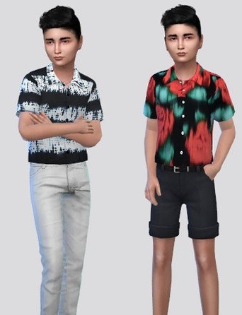 模拟人生4男孩的美丽印花衬衫MOD v1.4