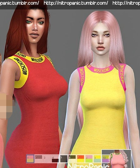 模拟人生4英文字母设计师连衣裙MOD v1.3