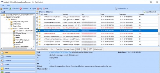 SysTools Outlook Deleted Items Recovery(删除邮件恢复工具) v3.4