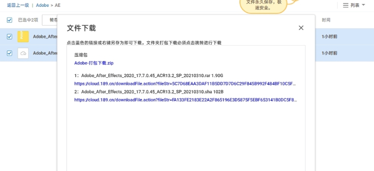 天翼云盘跳过客户端下载文件 v0.7
