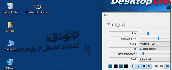 DesktopClock3D(3D桌面时钟软件) v1.07