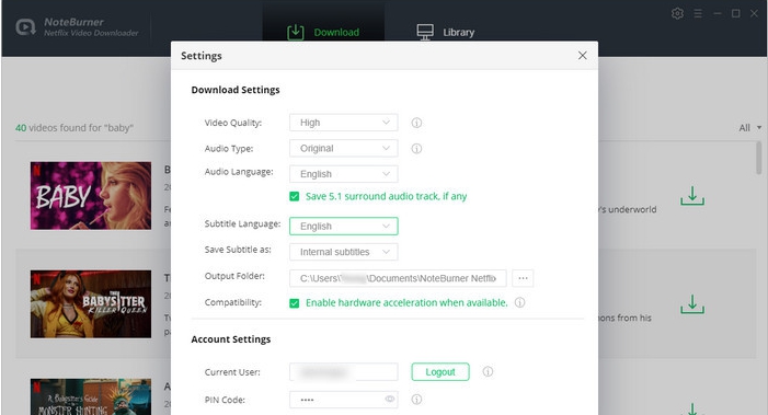 NoteBurner Netflix Video Downloader（Netflix视频下载器） v1.5.8