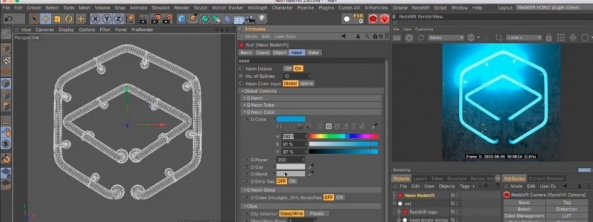 Neon Redshift(C4D霓虹灯特效插件) v2.85
