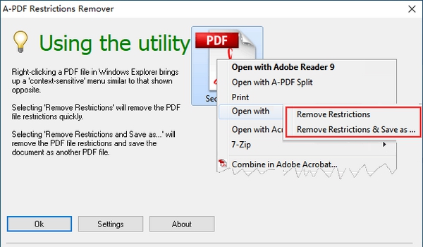 A-PDF Restrictions Remover(PDF文件解密软件) v1.7.3