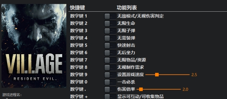生化危机8：村庄二十三项修改器 v1.7