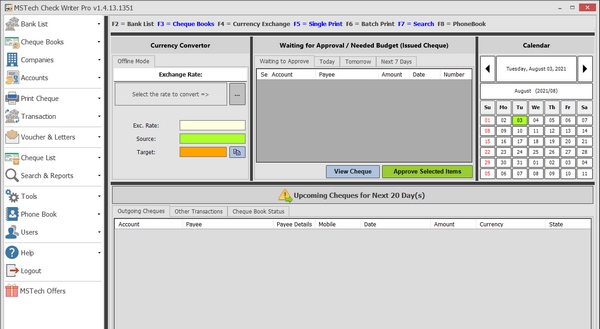 MSTech Check Writer Pro(支票打印软件) v1.4.13.1356