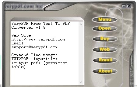 VeryPDF Free Text to PDF Converter(文件转换工具) v1.10