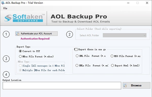 Softaken AOL Backup Pro(数据备份工具) v1.0.6